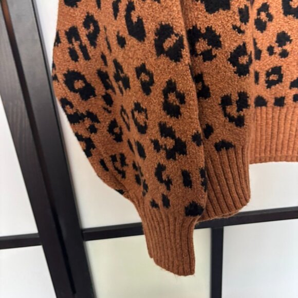 Old Navy Sweater Women Size XL Leopard-Print Mock-Neck Ribbed Hem Preppy NWT - Picture 10 of 12